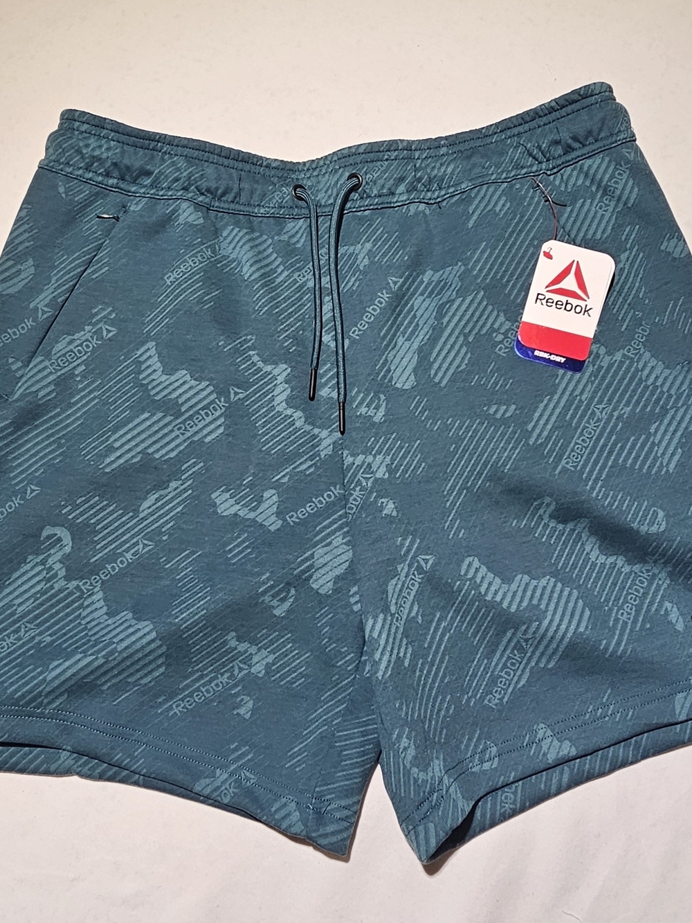 Reebok Men’s Teal Drawstring Athletic Shorts